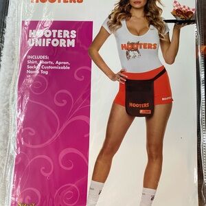 XS Spirit Hooters Uniform Costume - White and Orange